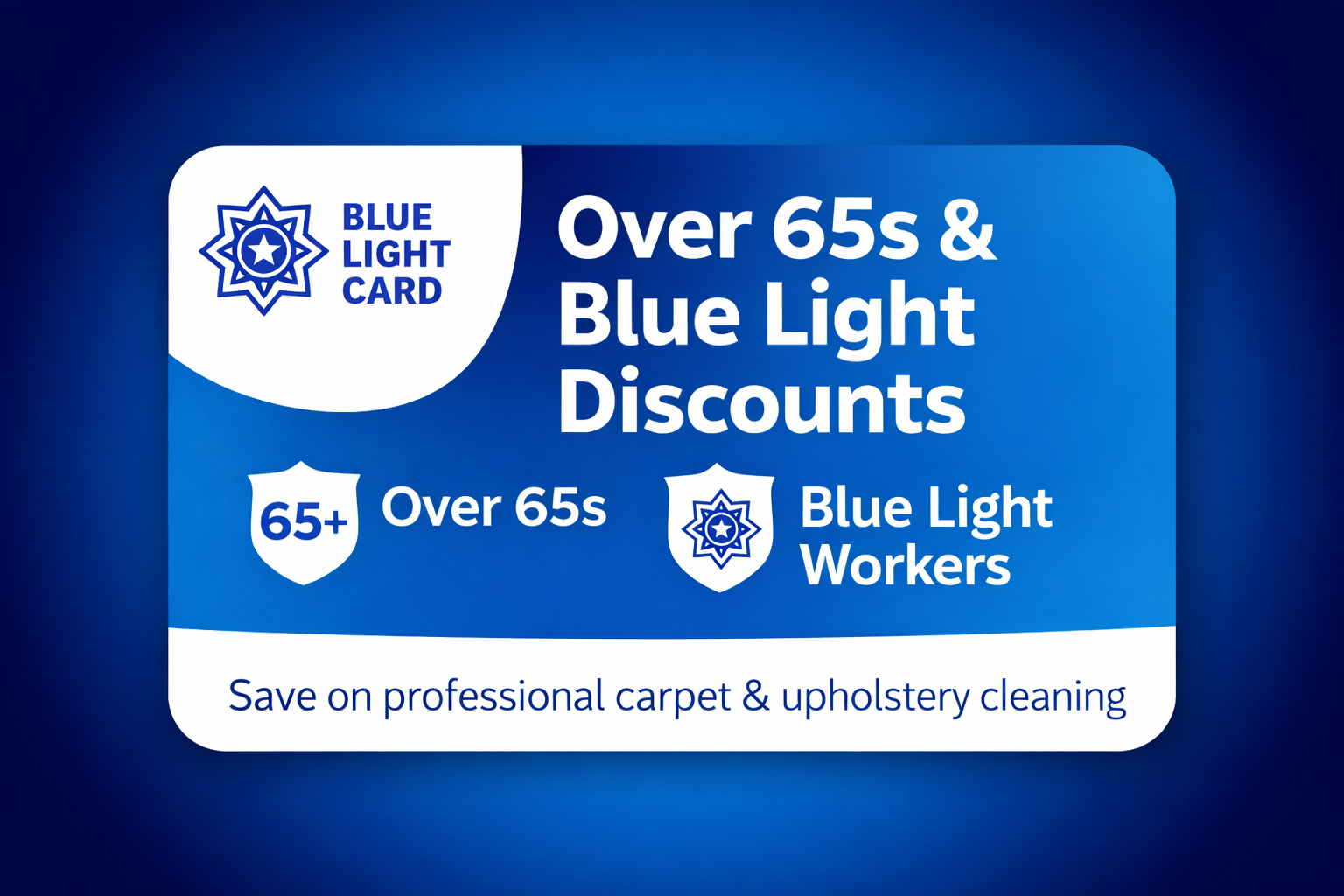 Carpet & Upholstery Cleaning Discounts for Over 65s & Blue Light Workers